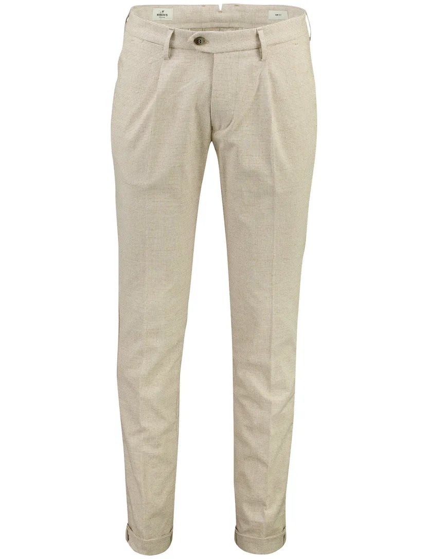 Pantalon Mason's Torino beige print bandplooi