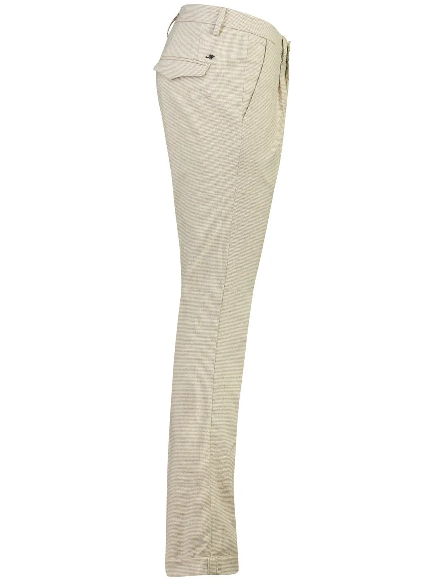 Beige pantalon geprint Mason's Torino City bandplooi
