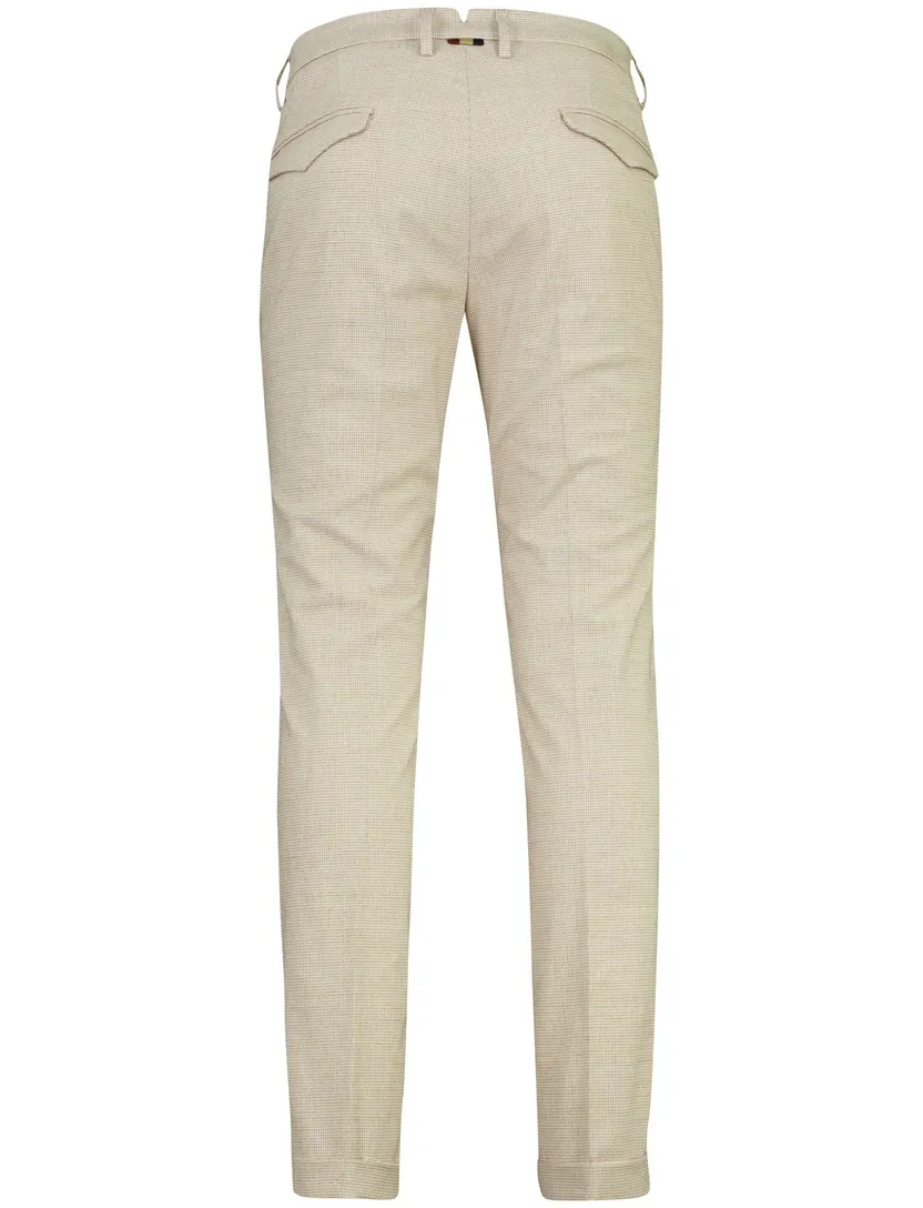 Pantalon Mason's Torino beige print bandplooi