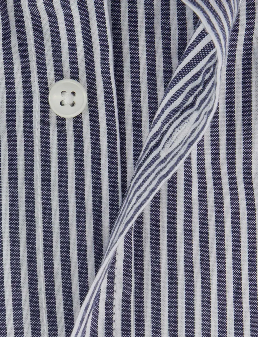 Casa Moda Casual Fit overhemd donkerblauw gestreept