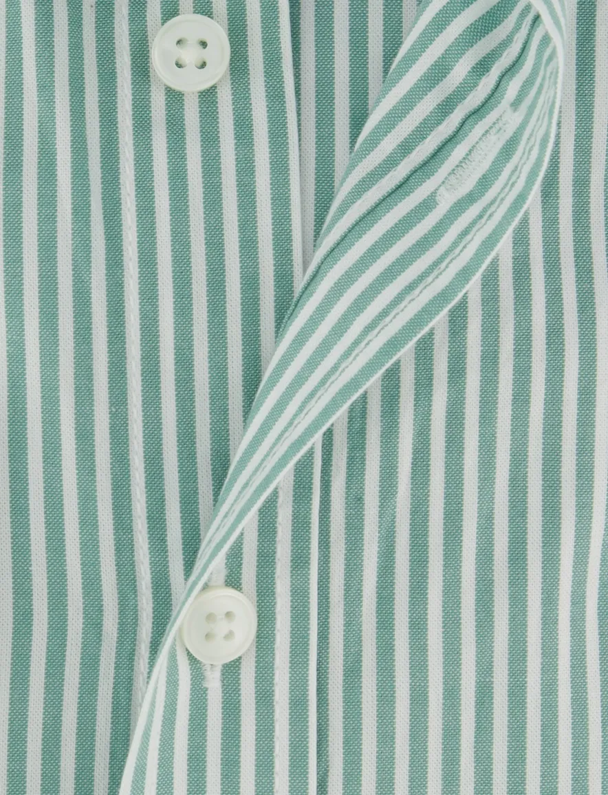 Overhemd casual fit Casa Moda groen lange mouw met strepen button-down collar