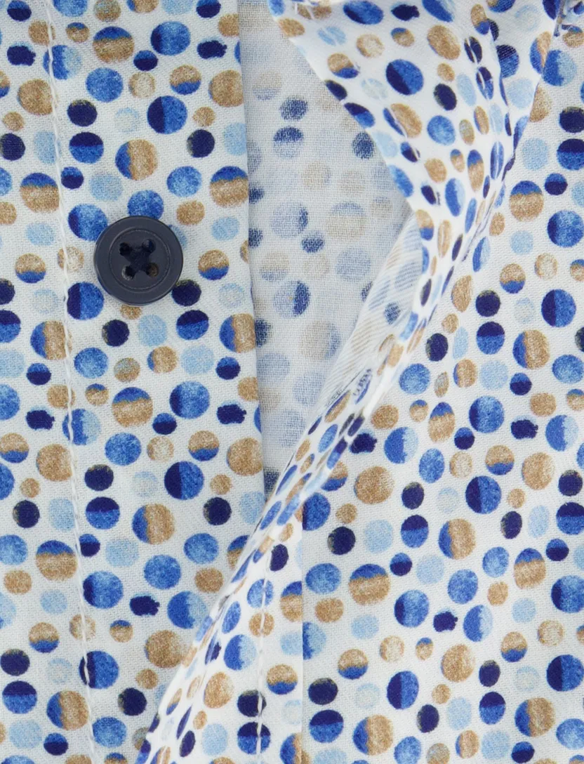 Blauw overhemd Casa Moda Casual Fit met print