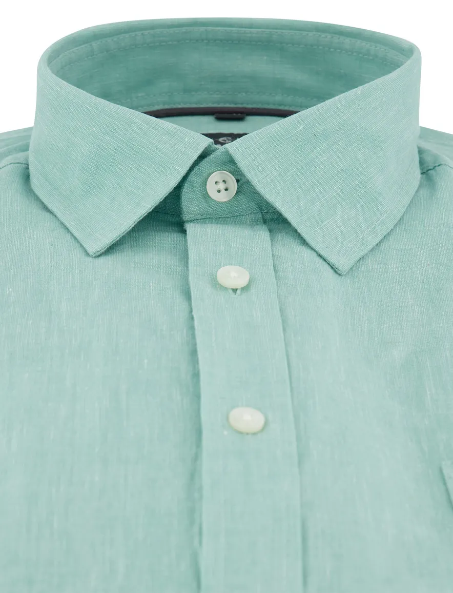 Overhemd casual fit Casa Moda turquoise semi-wide collar