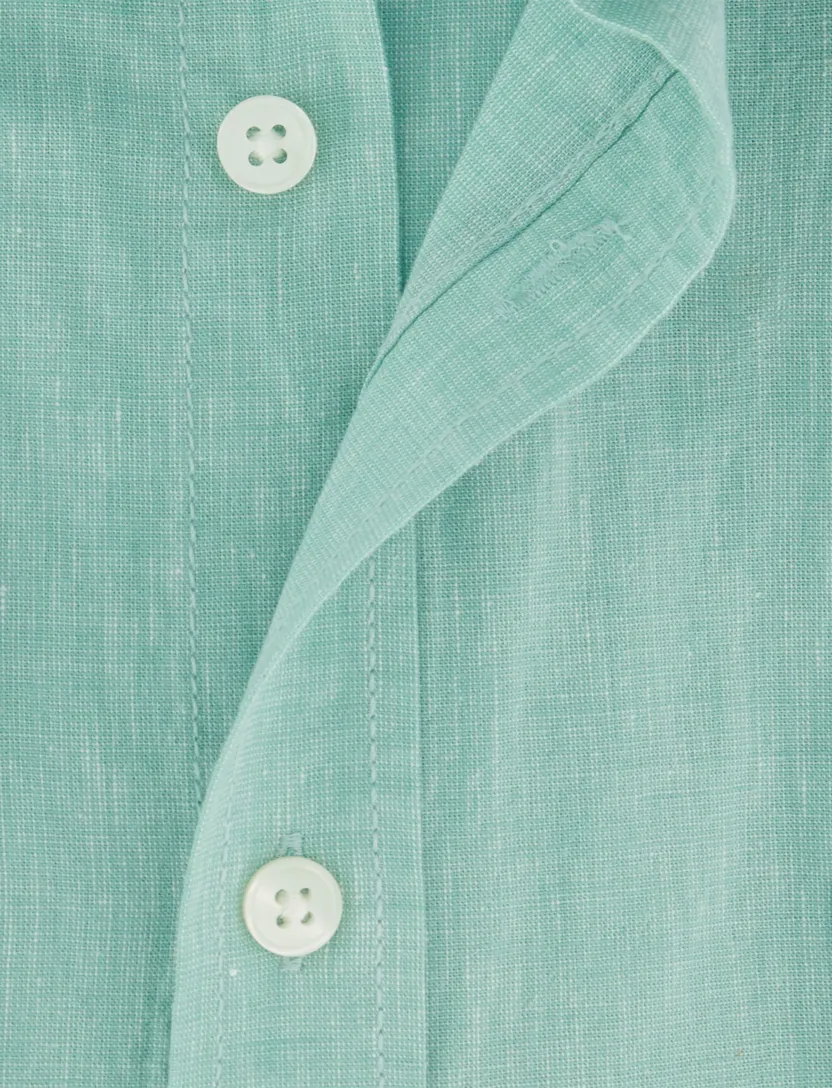 Turquoise overhemd Casa Moda borstzak witte knopen