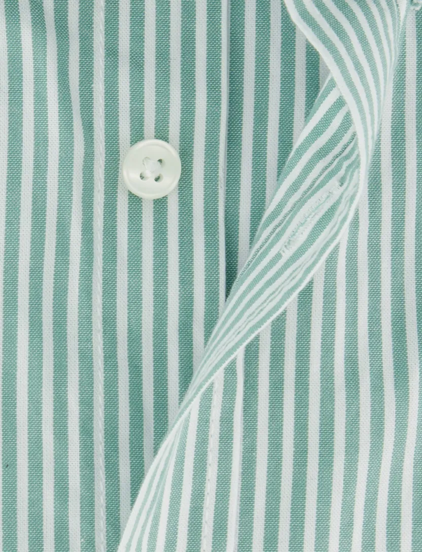 Gestreepte overhemd Casa Moda casual fit turquoise korte mouw