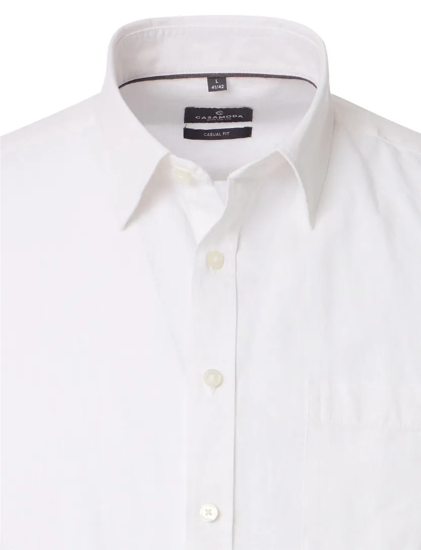 witte overhemd met witte knopen Casa Moda korte mouw