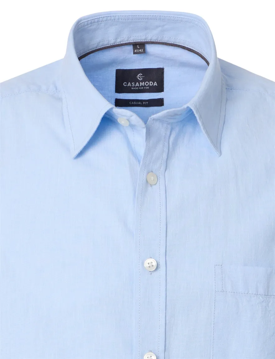Casa Moda Casual Fit casual overhemd korte mouw lichtblauw
