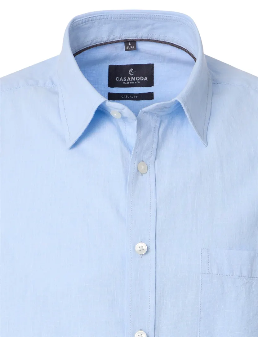 casual overhemd korte mouw Casa Moda Casual Fit lichtblauw