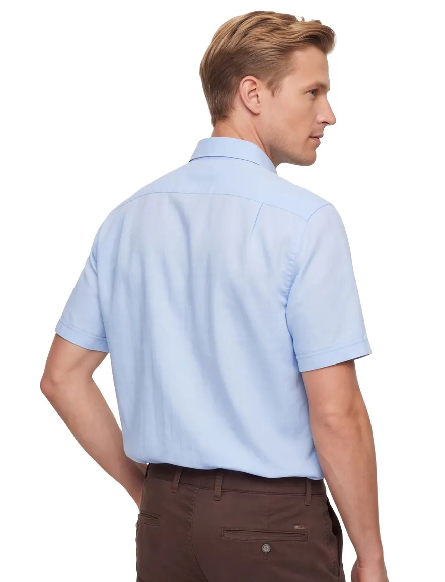 Casa Moda Casual Fit casual overhemd korte mouw lichtblauw