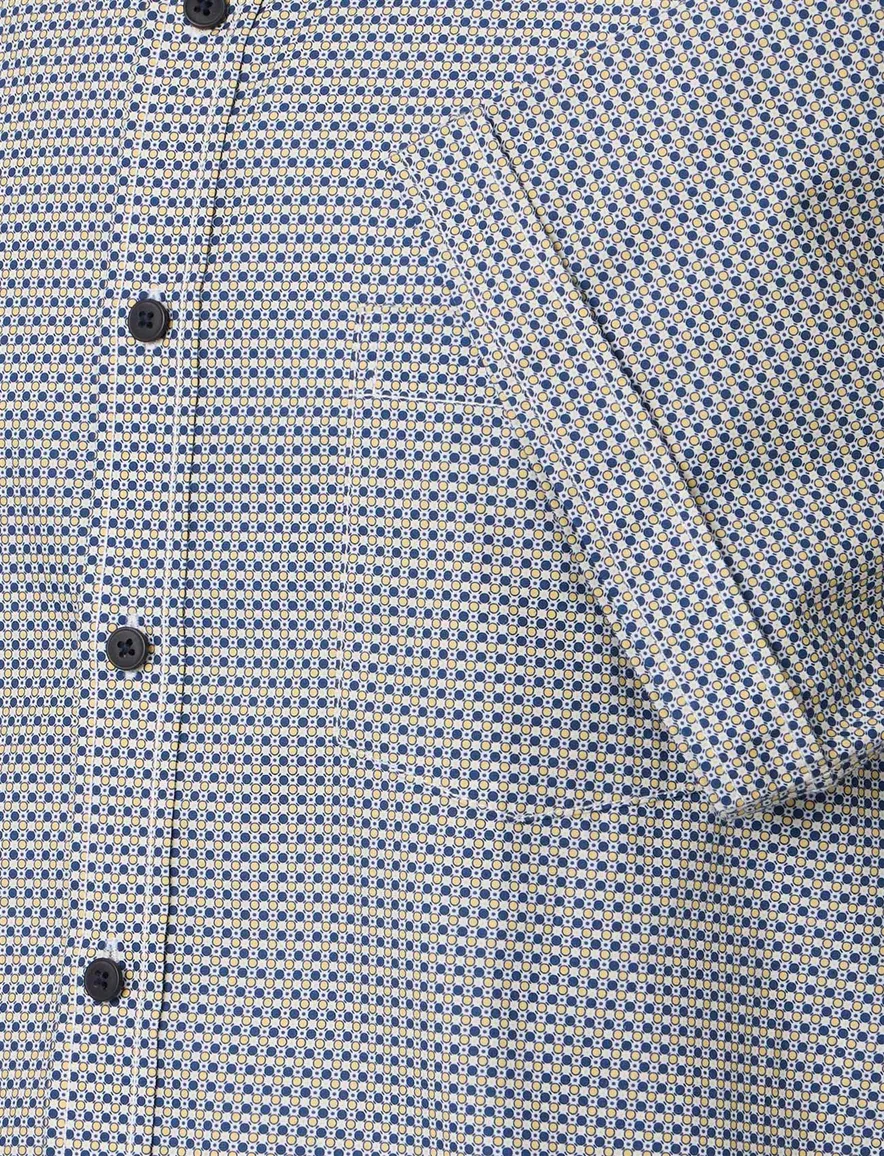 Overhemd wit gestreept Casa Moda geel blauw