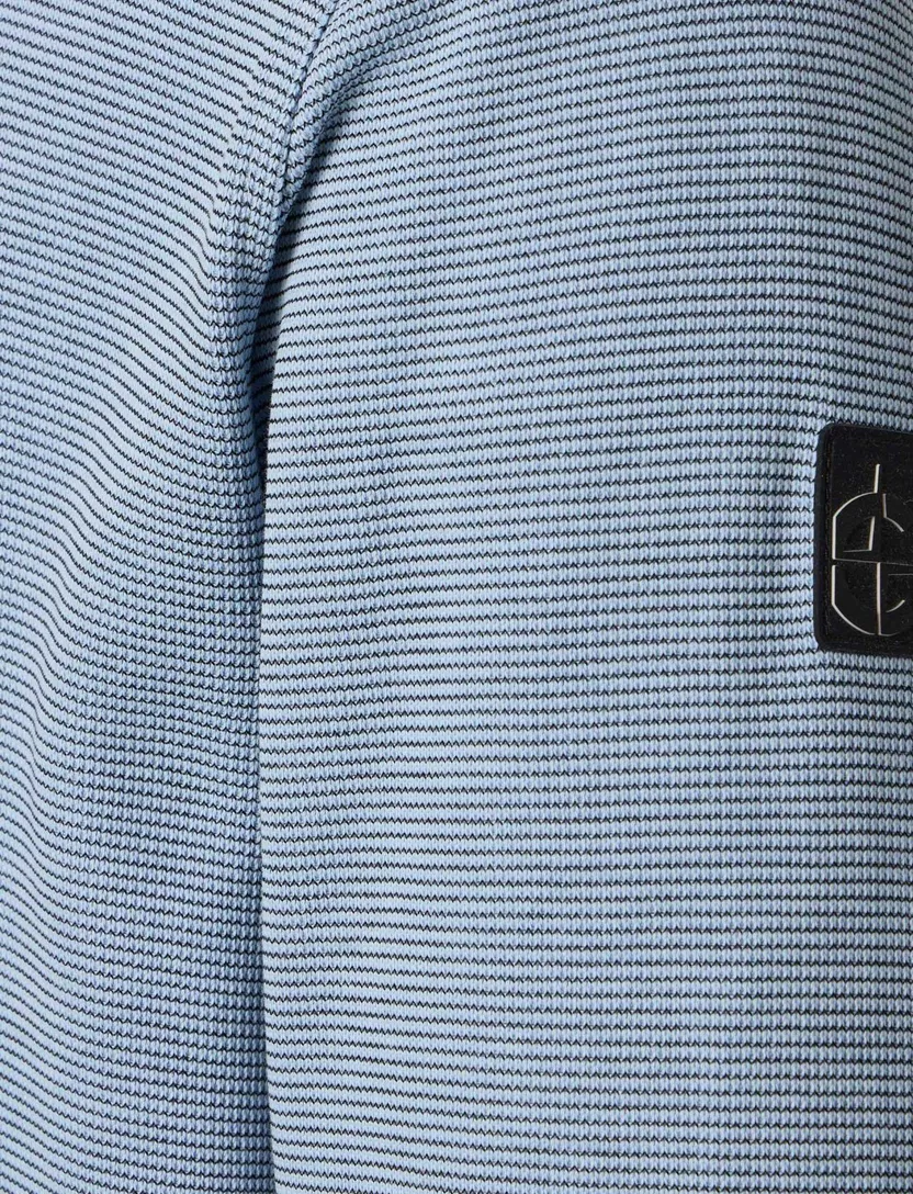 Trui Casa Moda half zip lichtblauw gebreid normale fit