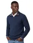 Trui Casa Moda blauw half zip zwarte rits gebreid