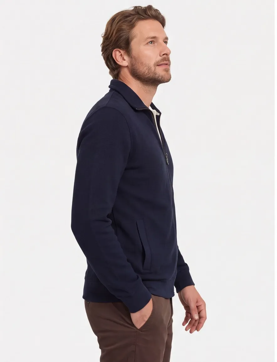 Casa Moda vest donkerblauw gebreid