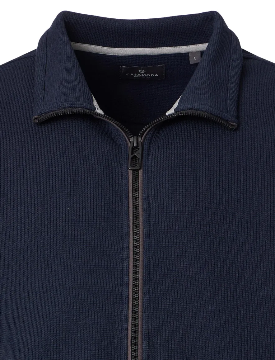 Casa Moda vest donkerblauw gebreid