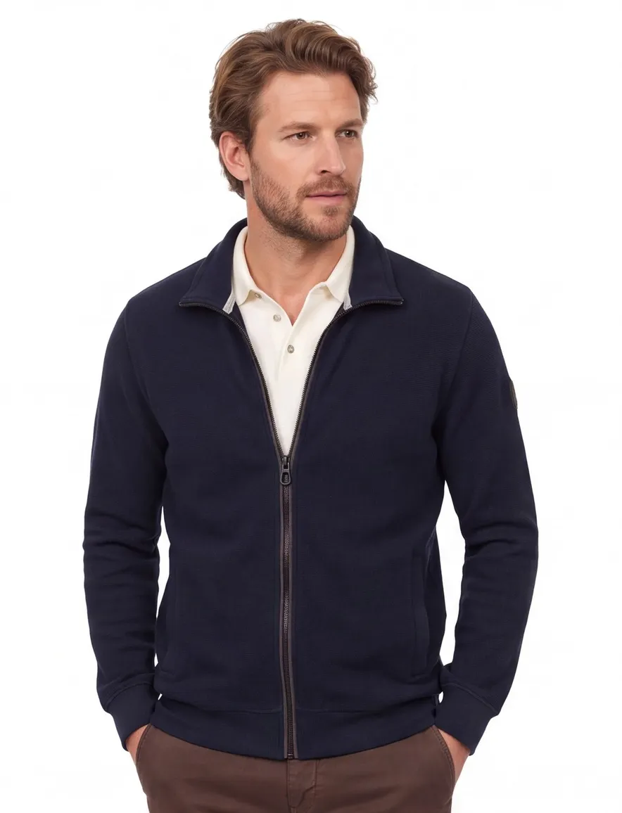 Casa Moda vest donkerblauw gebreid