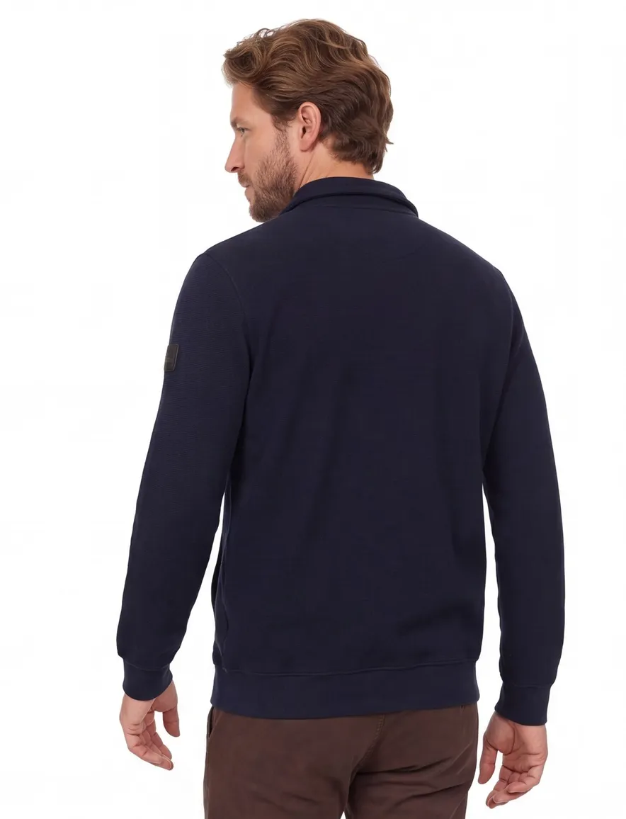 Casa Moda vest donkerblauw gebreid