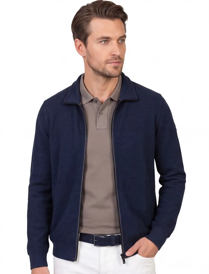 Casa Moda vest normale fit navy gebreid