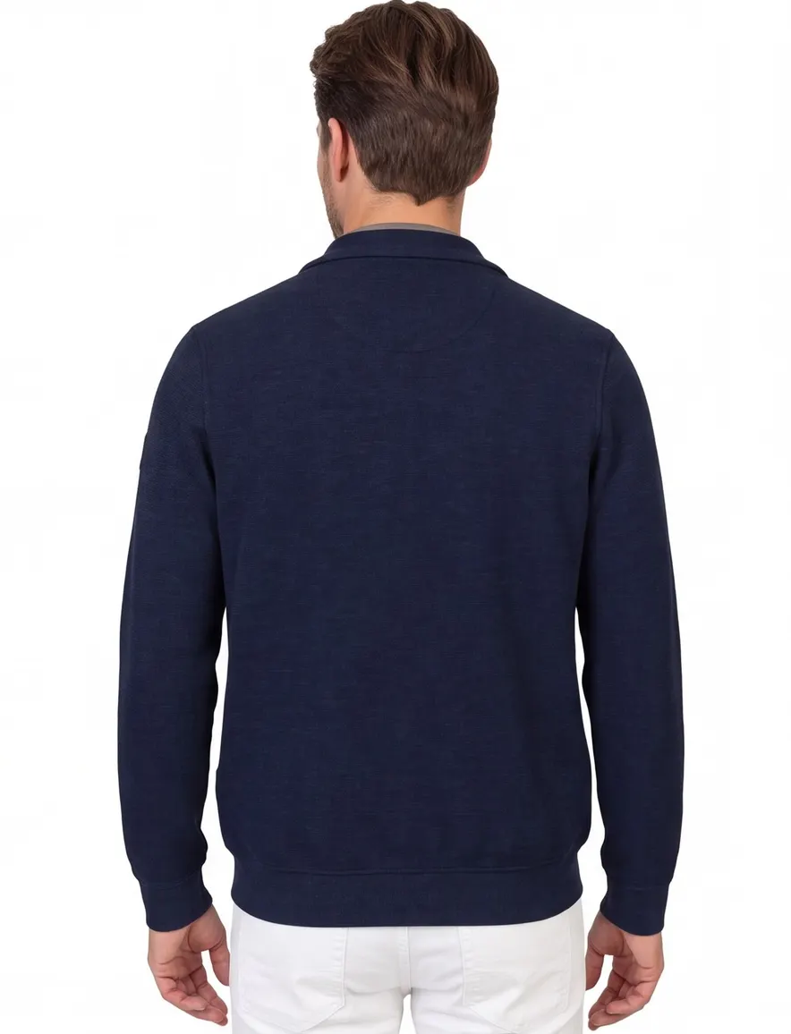 Casa Moda vest normale fit navy gebreid