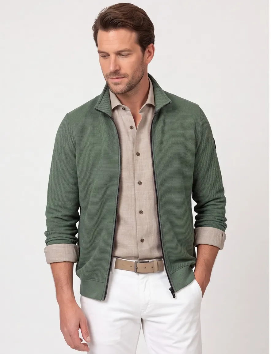 Vest met rits Casa Moda groen