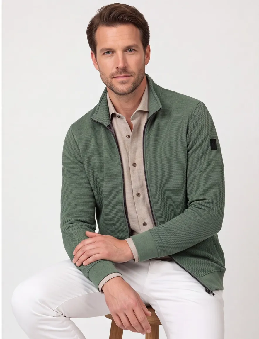 Vest met rits Casa Moda groen