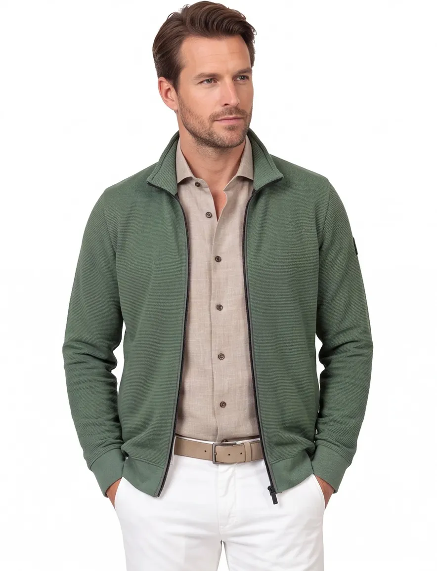 Vest met rits Casa Moda groen