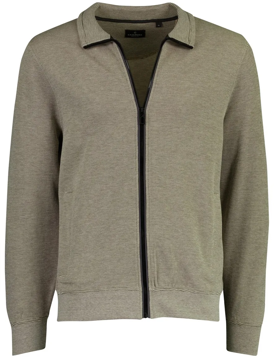 Vest Casa Moda beige vest wijde fit gemeleerd