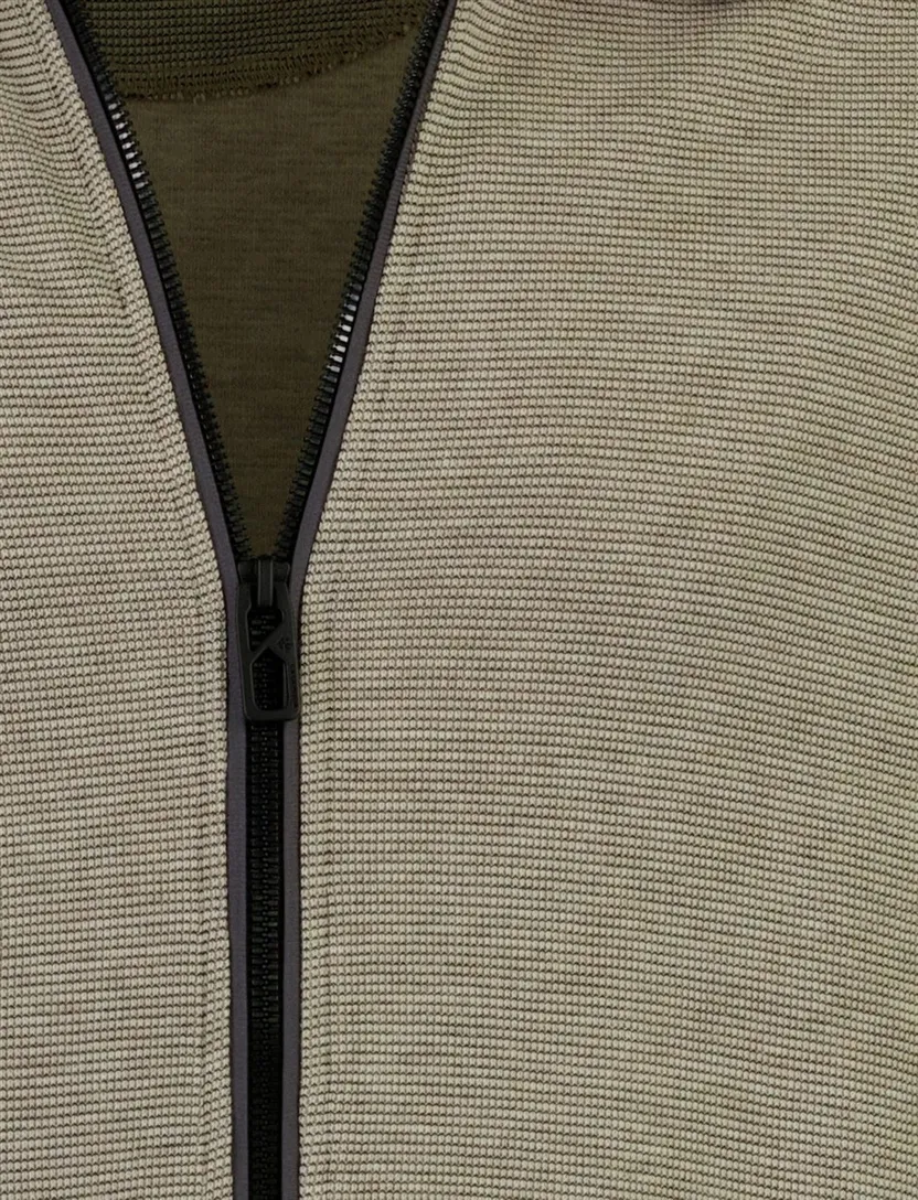 Beige Casa Moda vest gemeleerd wijde fit
