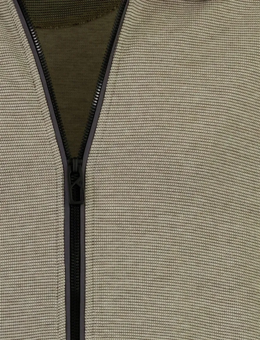 Vest Casa Moda beige vest wijde fit gemeleerd
