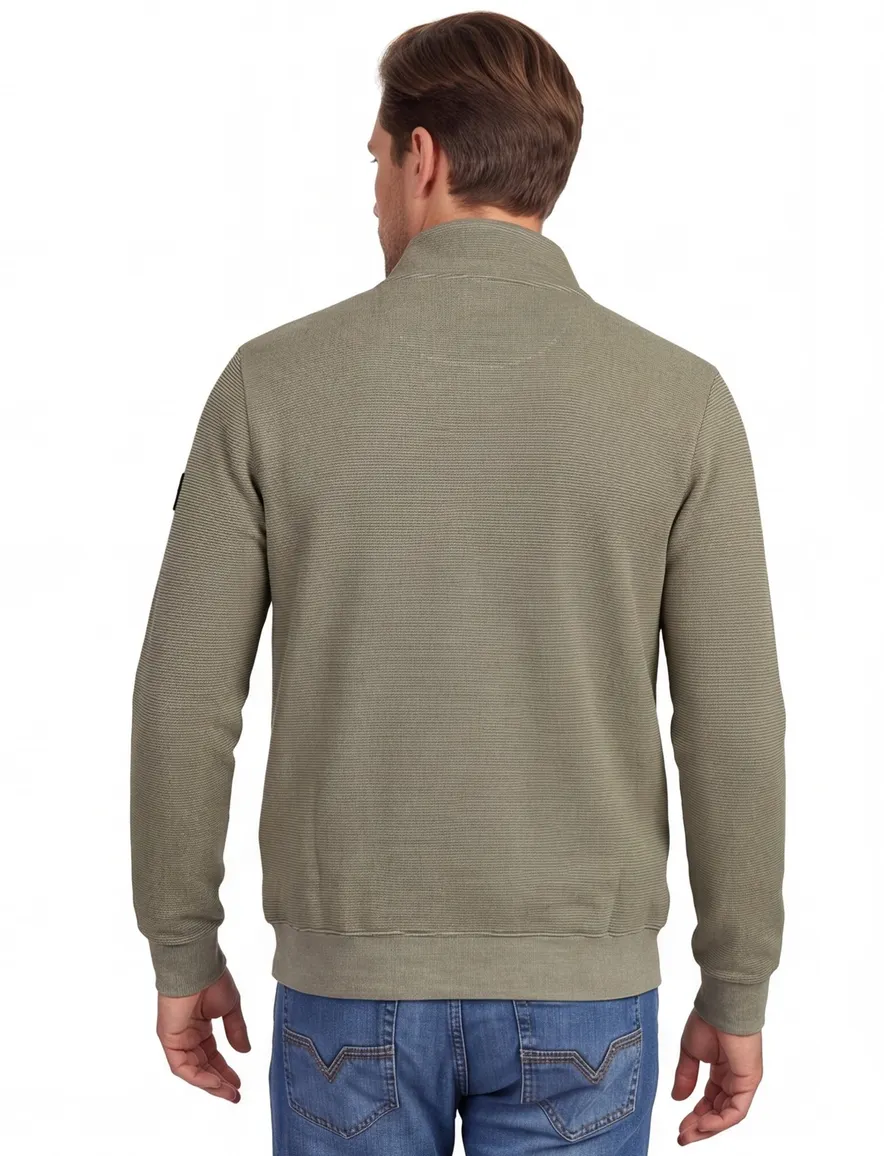 Vest Casa Moda beige vest wijde fit gemeleerd
