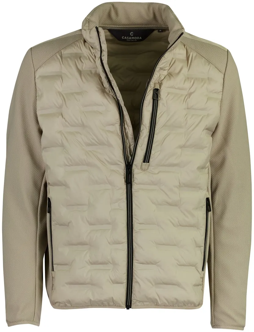 Beige jas quilted gewateerd Casa Moda kort 100% polyester voering