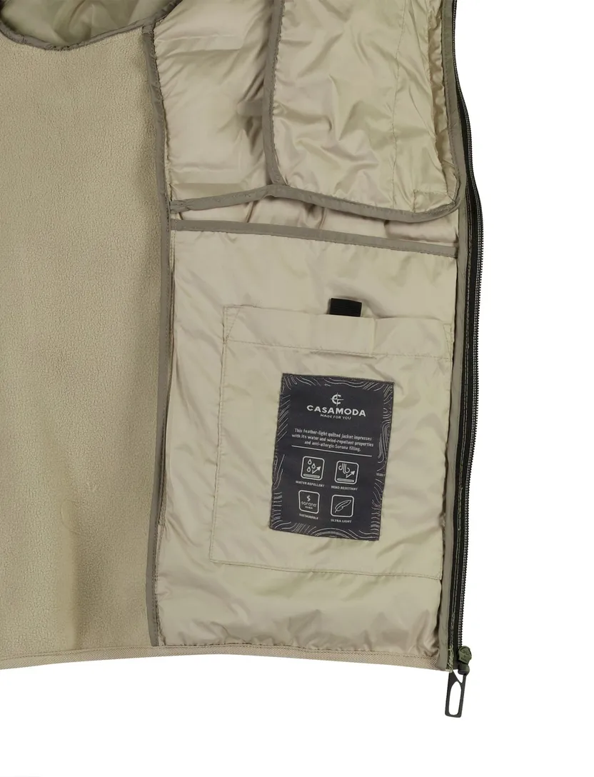 Beige jas quilted gewateerd Casa Moda kort 100% polyester voering