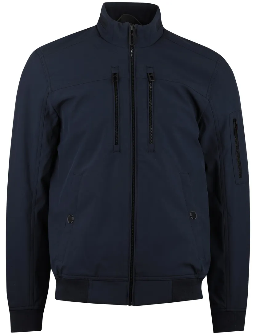 Navy jas softshell Casa Moda kort polyester dubbele borstzak