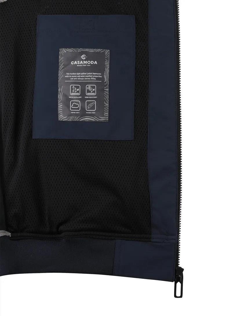 Navy jas softshell Casa Moda kort polyester dubbele borstzak