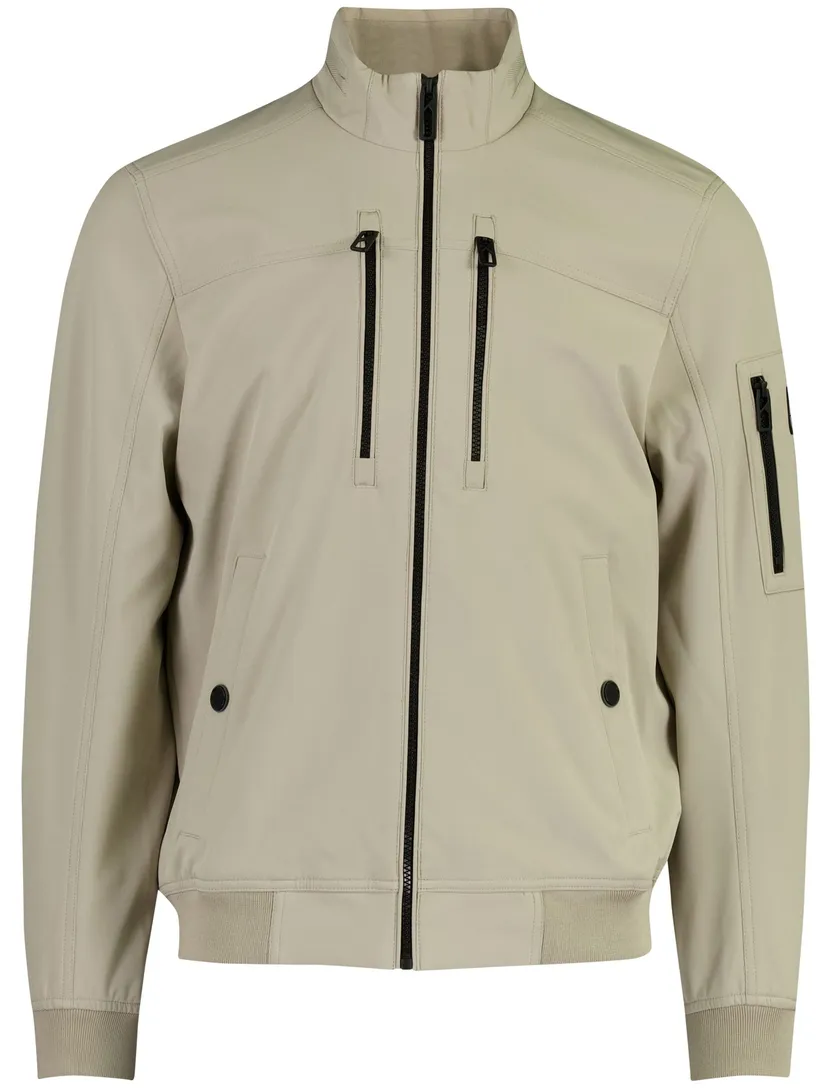 Beige jas softshell Casa Moda kort polyester dubbele borstzak