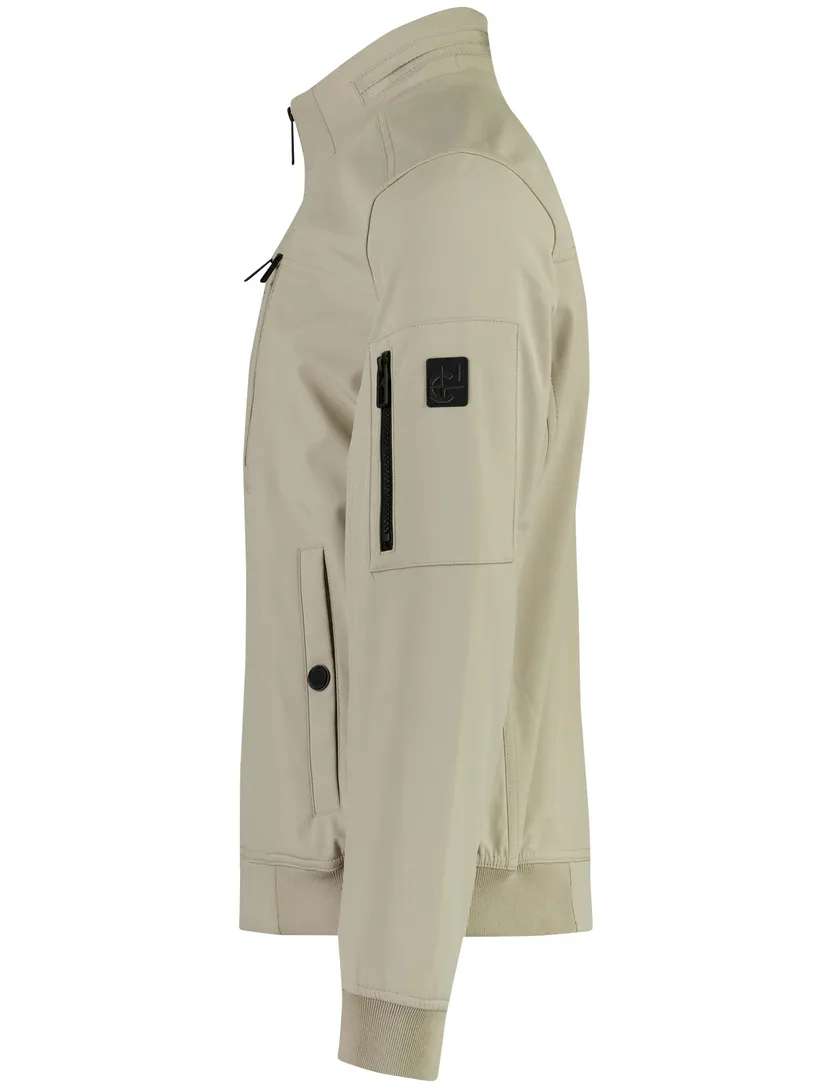 Beige jas softshell Casa Moda kort polyester dubbele borstzak