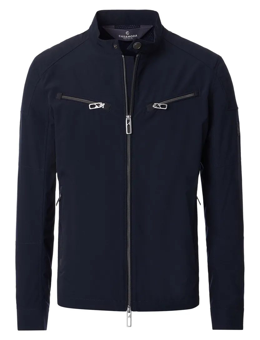 Tussenjas Casa Moda donkerblauw twee borstzakken rits