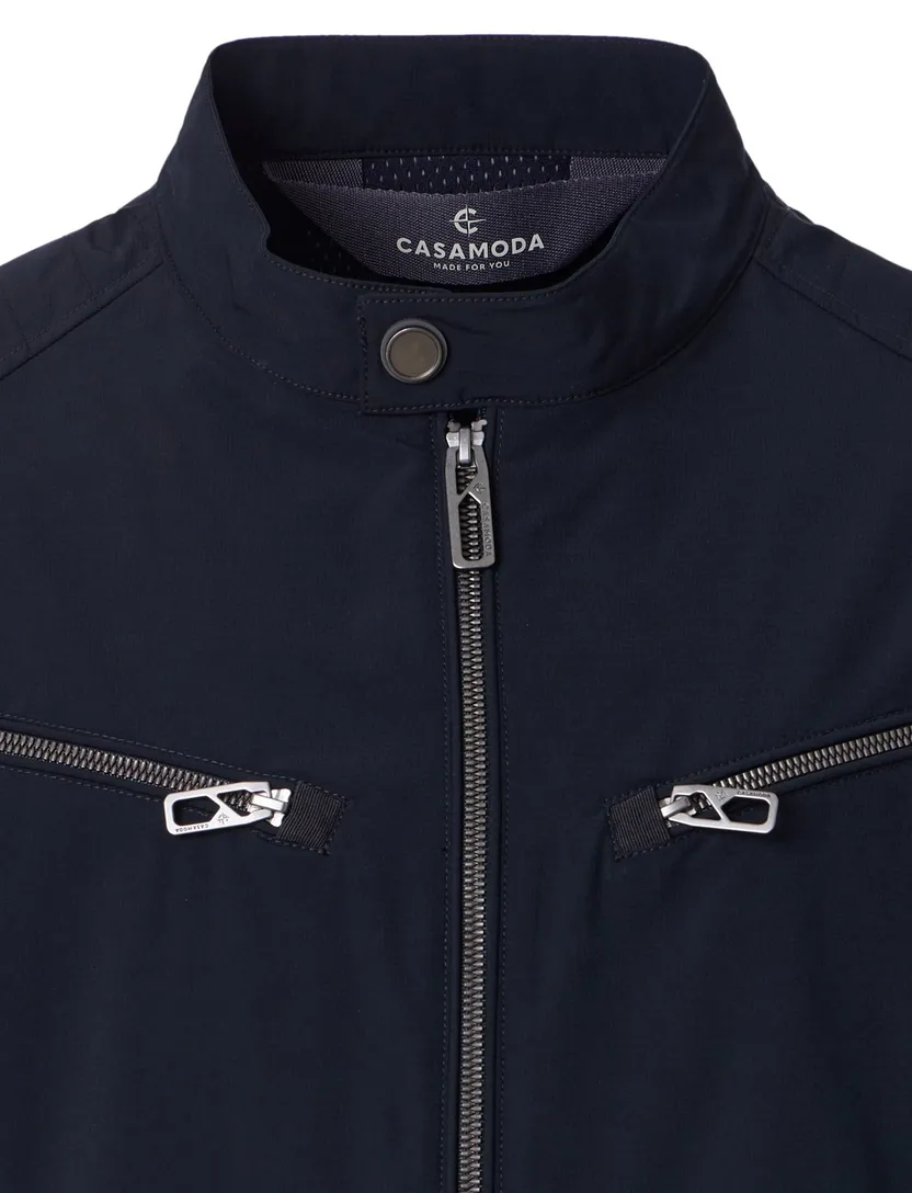 Tussenjas Casa Moda donkerblauw twee borstzakken rits