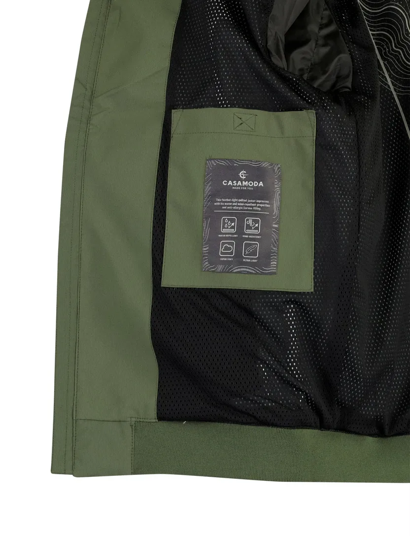 Groene bomber- zomerjas Casa Moda kort polyester met boord