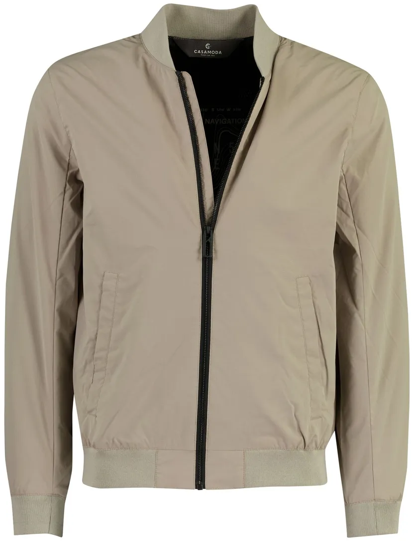 Beige bomber- zomerjas Casa Moda kort polyester met boord