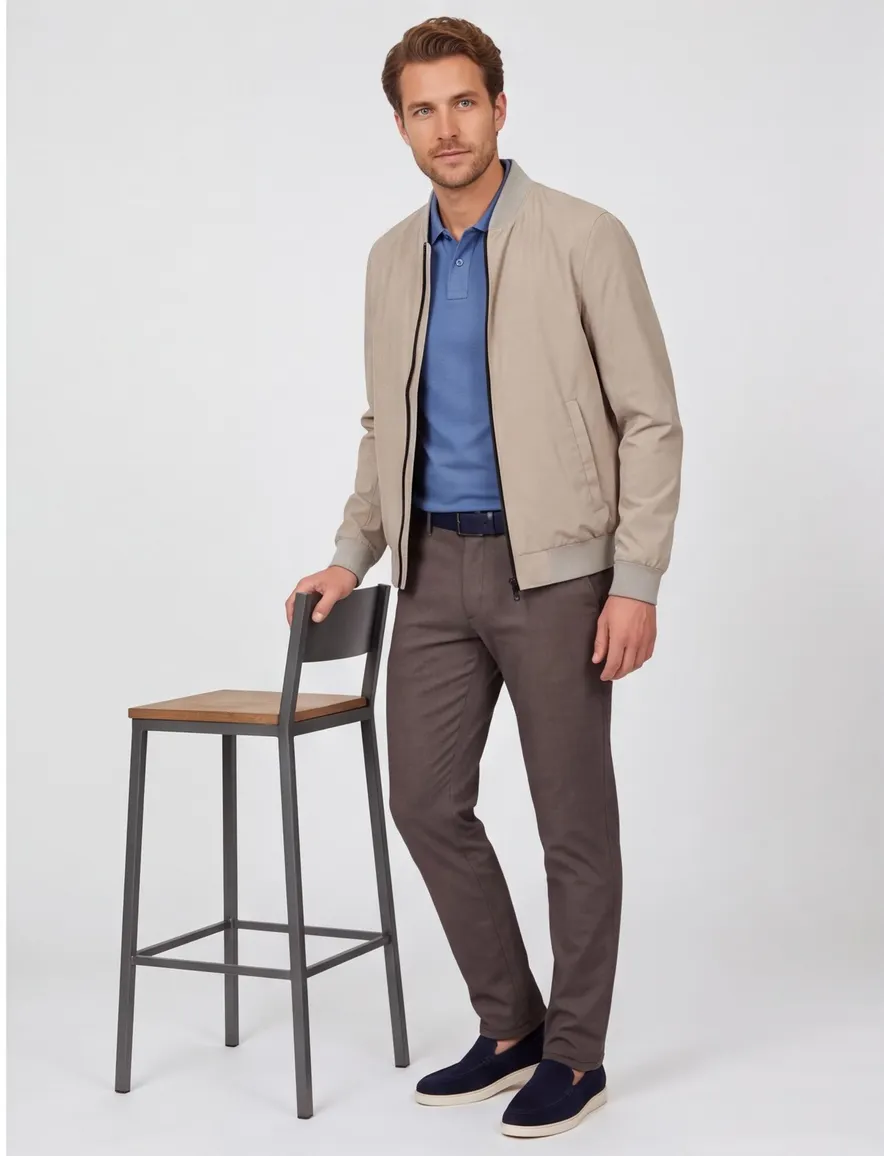 Zomer bomberjas Casa Moda waterafstotend beige 100% polyester