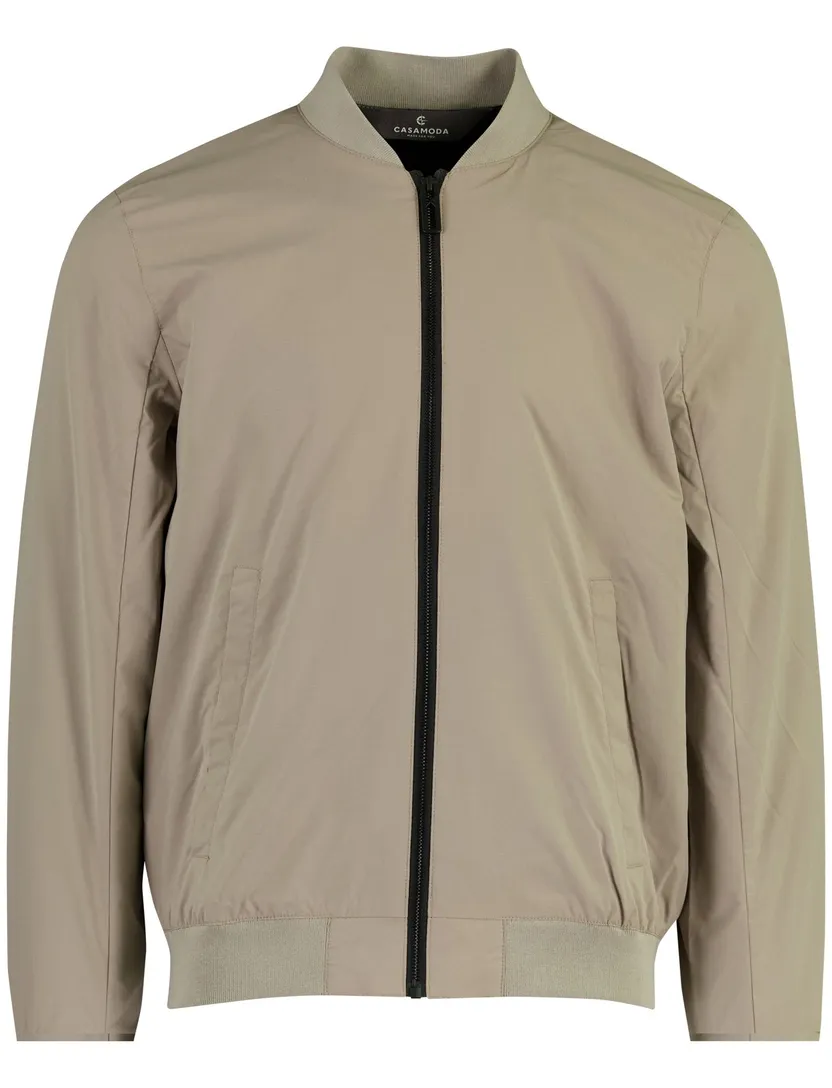 Beige bomber- zomerjas Casa Moda kort polyester met boord