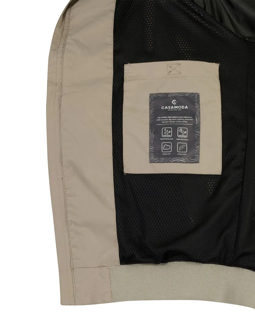 Beige bomber- zomerjas Casa Moda kort polyester met boord