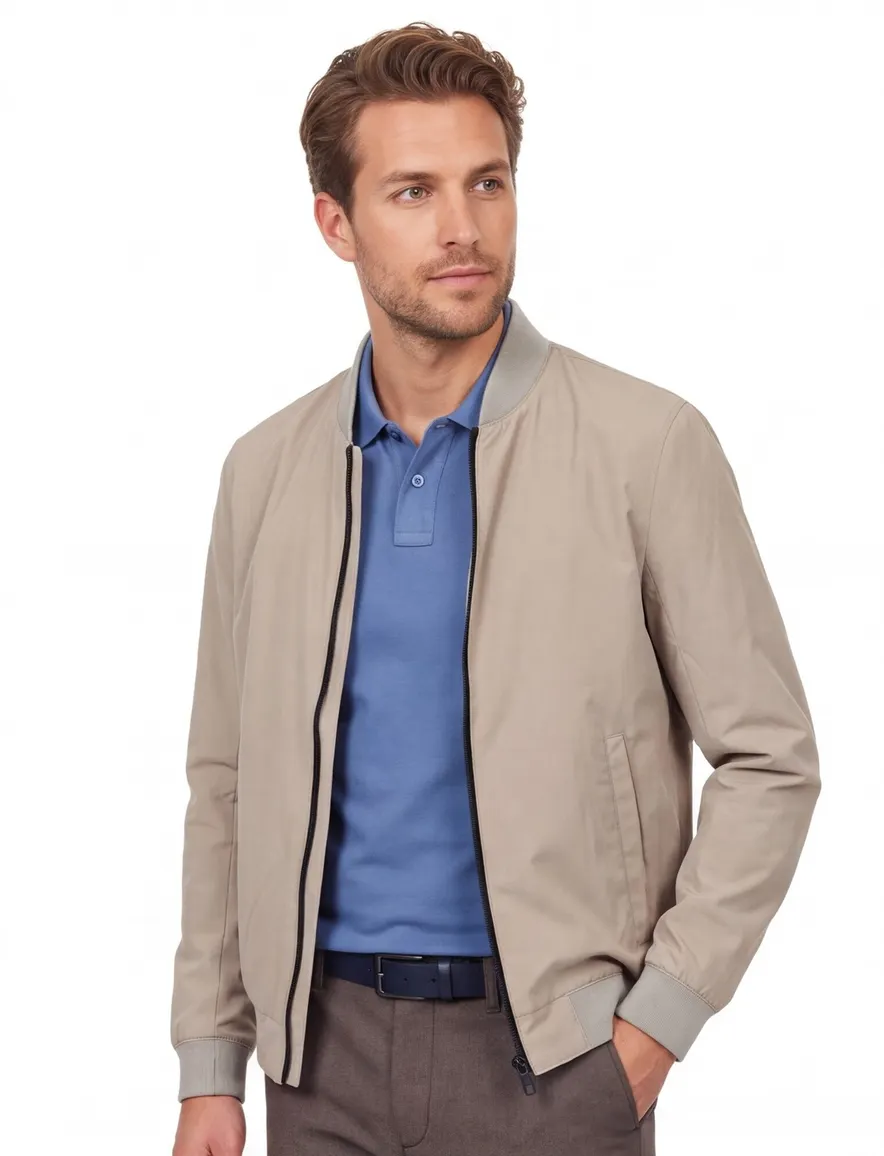 Zomer bomberjas Casa Moda waterafstotend beige 100% polyester