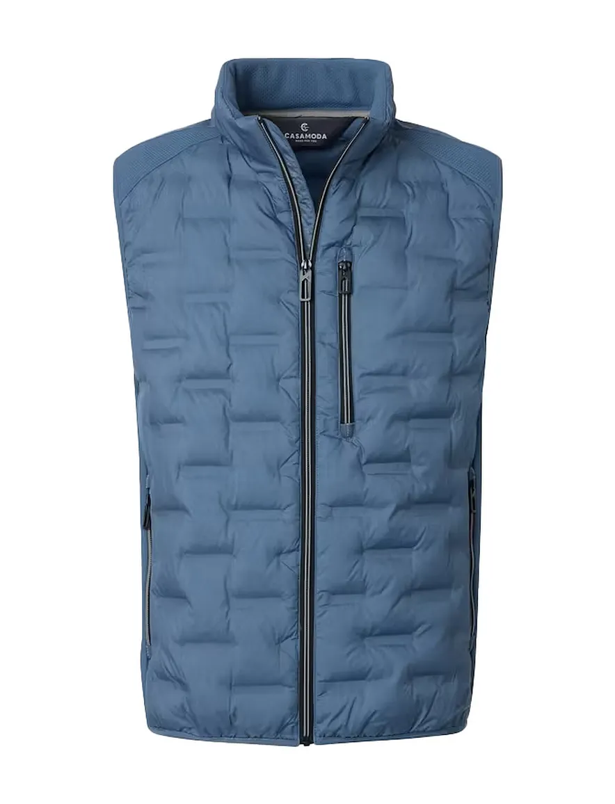 Bodywarmer blauw Casa Moda structuur