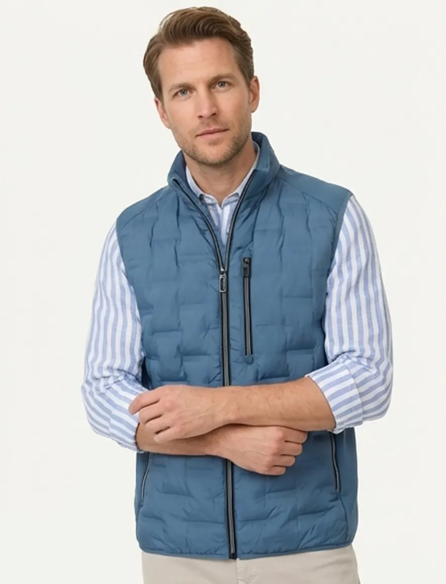 Bodywarmer blauw Casa Moda structuur