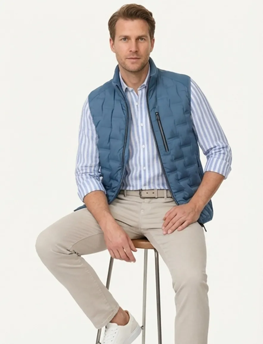 Bodywarmer blauw Casa Moda structuur