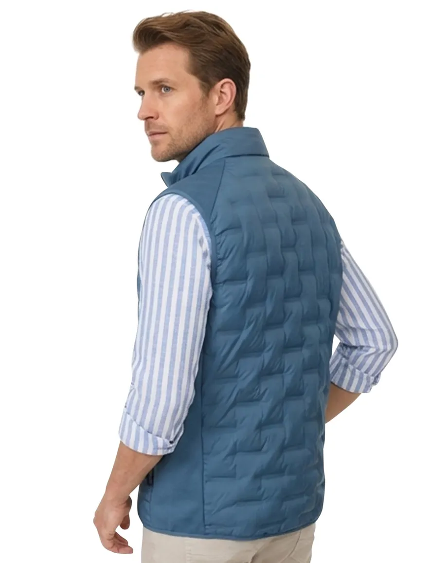 Bodywarmer blauw Casa Moda structuur