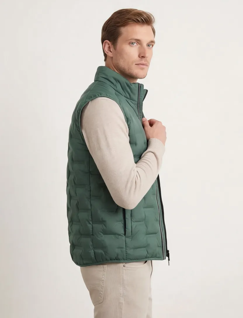 Bodywarmer groen Casa Moda gestructureerd