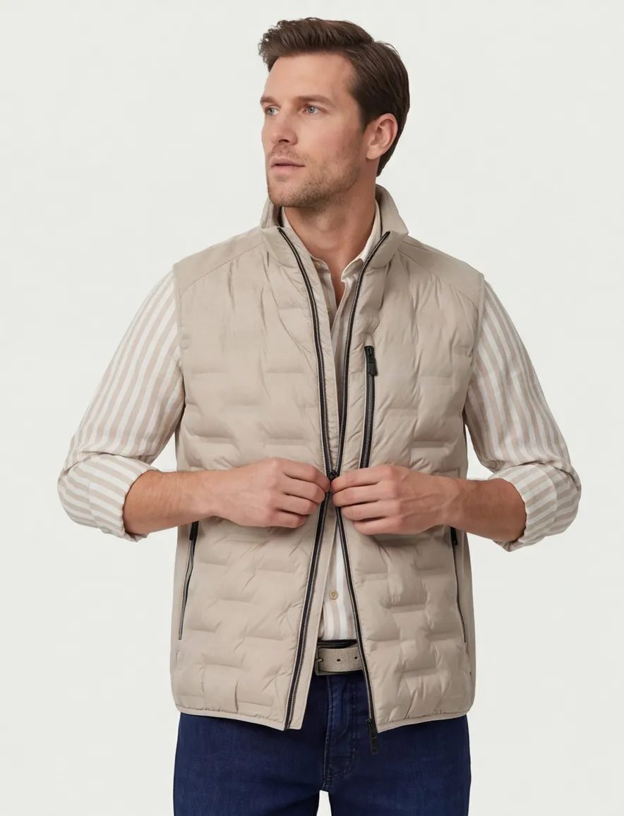 Beige bodywarmer Casa Moda patroon