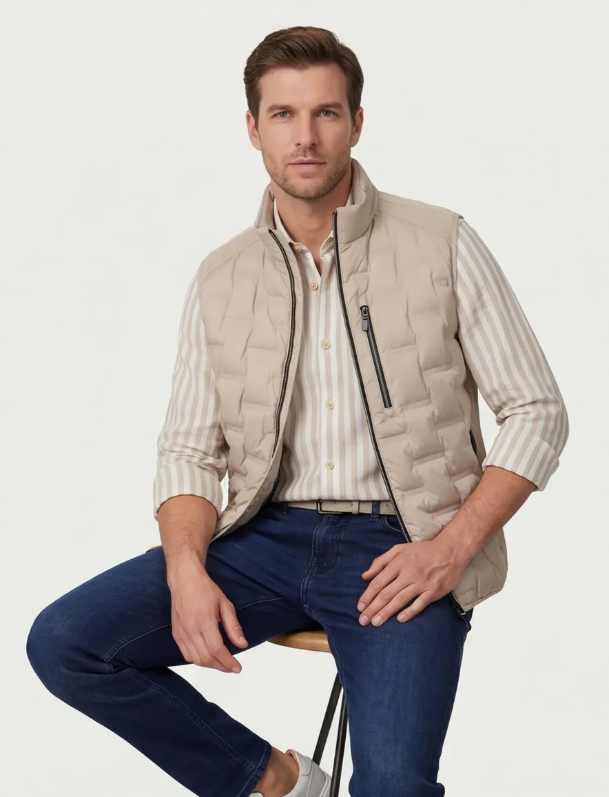 Beige bodywarmer Casa Moda patroon